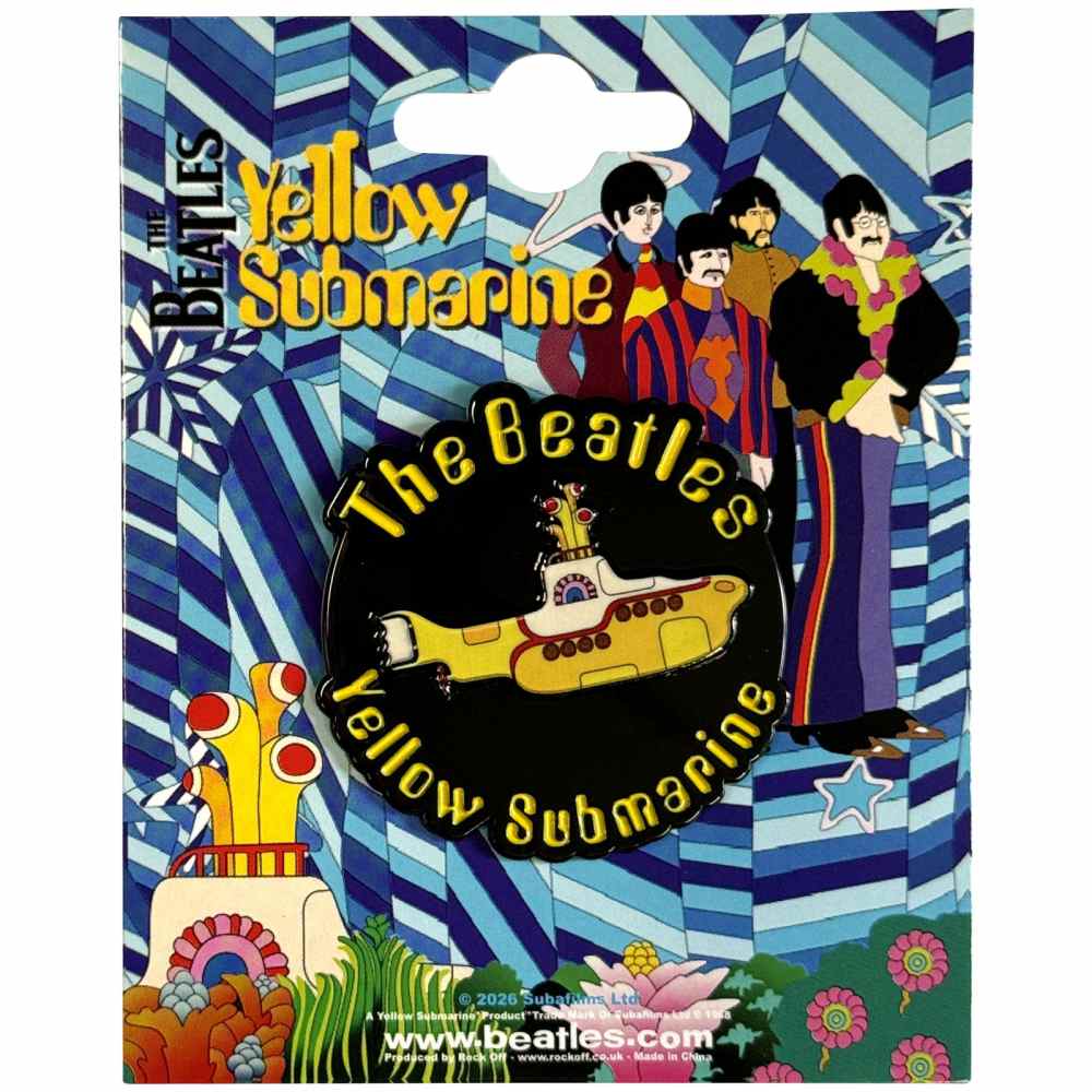 The Beatles - Yellow Submarine Spinning Sub Pin - Black/Yellow